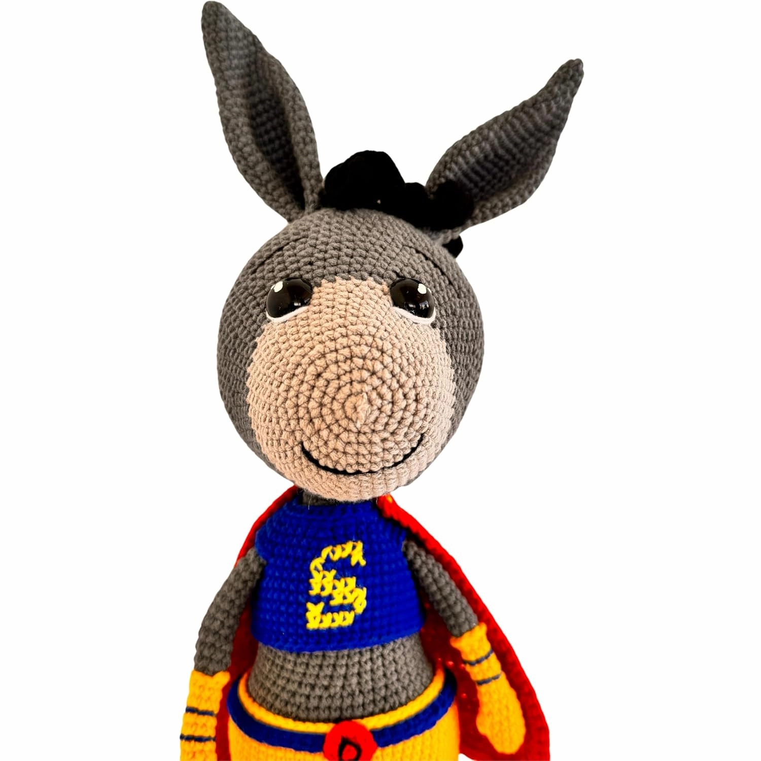 Handmade Crochet Stuffed Animal Collection, Organic Cotton Plush Toys, Eco Friendly Handmade Toys For Babies And Kids, Various Animal Designs, Perfect Gift For Baby Showers And Birthdays (Honey Super Donkey)