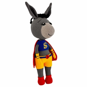 Handmade Crochet Stuffed Animal Collection, Organic Cotton Plush Toys, Eco Friendly Handmade Toys For Babies And Kids, Various Animal Designs, Perfect Gift For Baby Showers And Birthdays (Honey Super Donkey)
