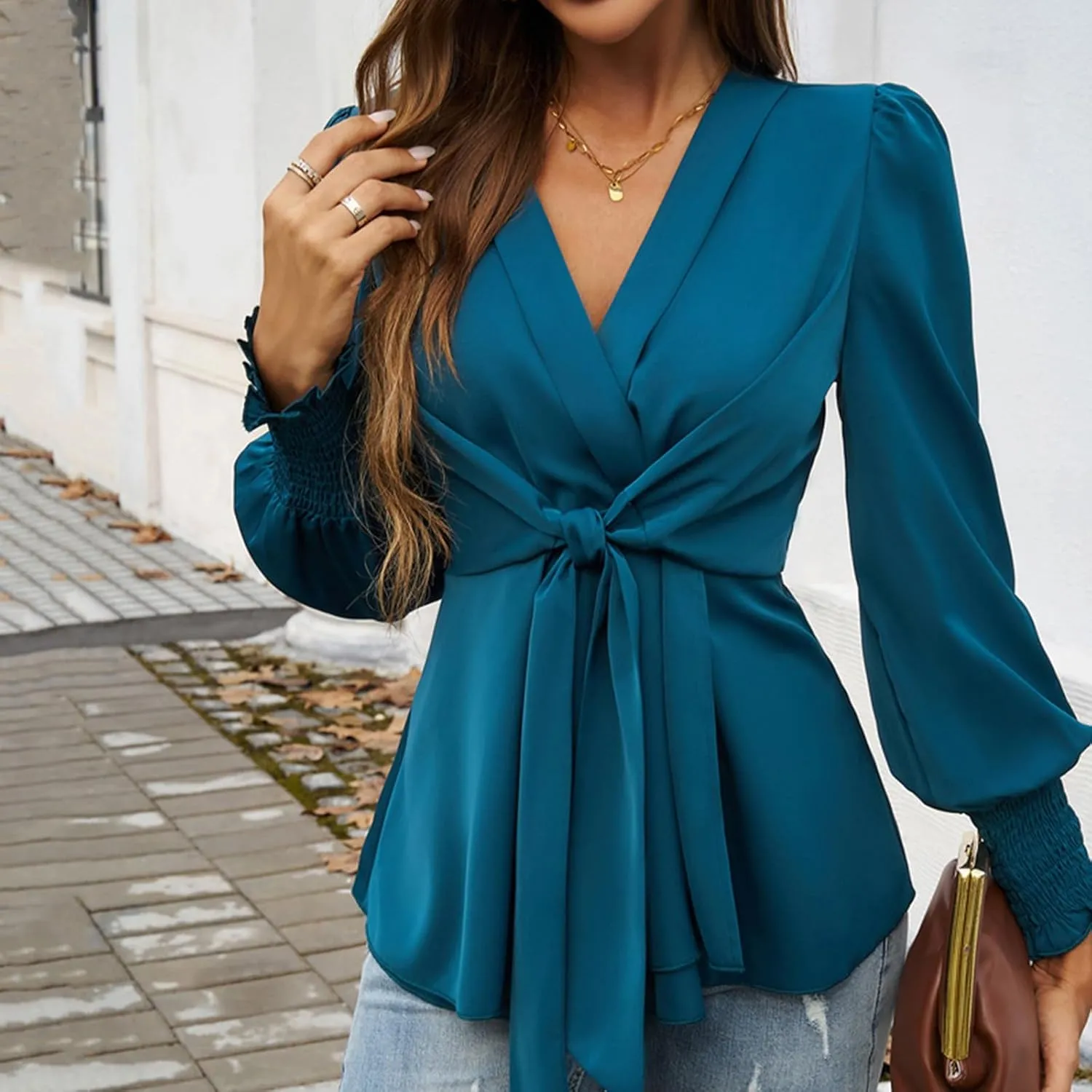 High Low Oversized Beach Blouse Tops for Women Boyfriend Long Sleeve Notched V Neck Button Down Striped Shirts