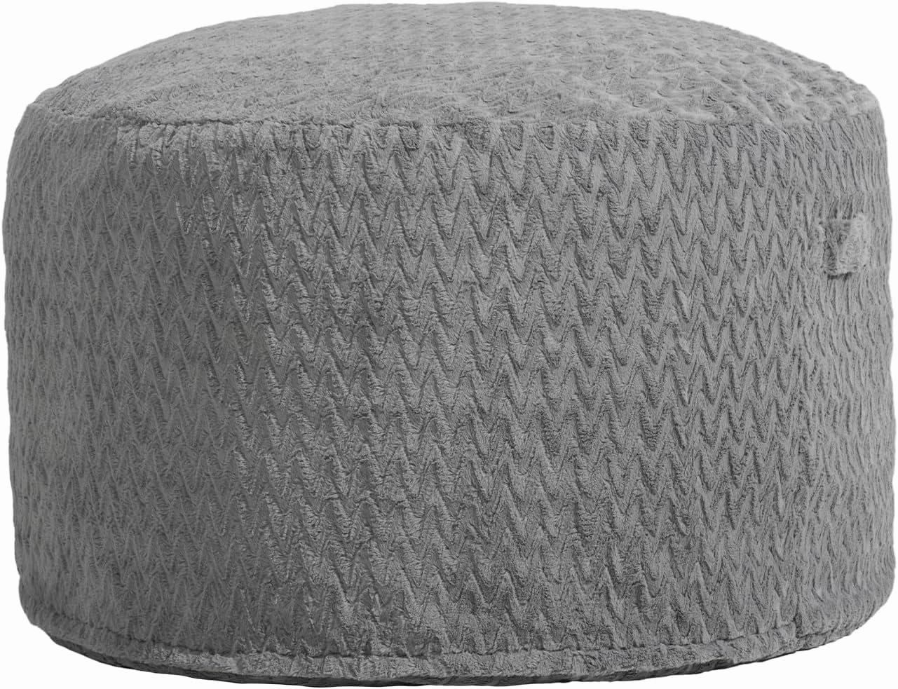 Hobestluk Bean Bag Chairs 2.5FT Bean Bag Chair with Memory Foam Filled & Chevron Plush Fur Cover Small Bean Bag Chairs for Playroom, Living Room, Bedroom (Grey)