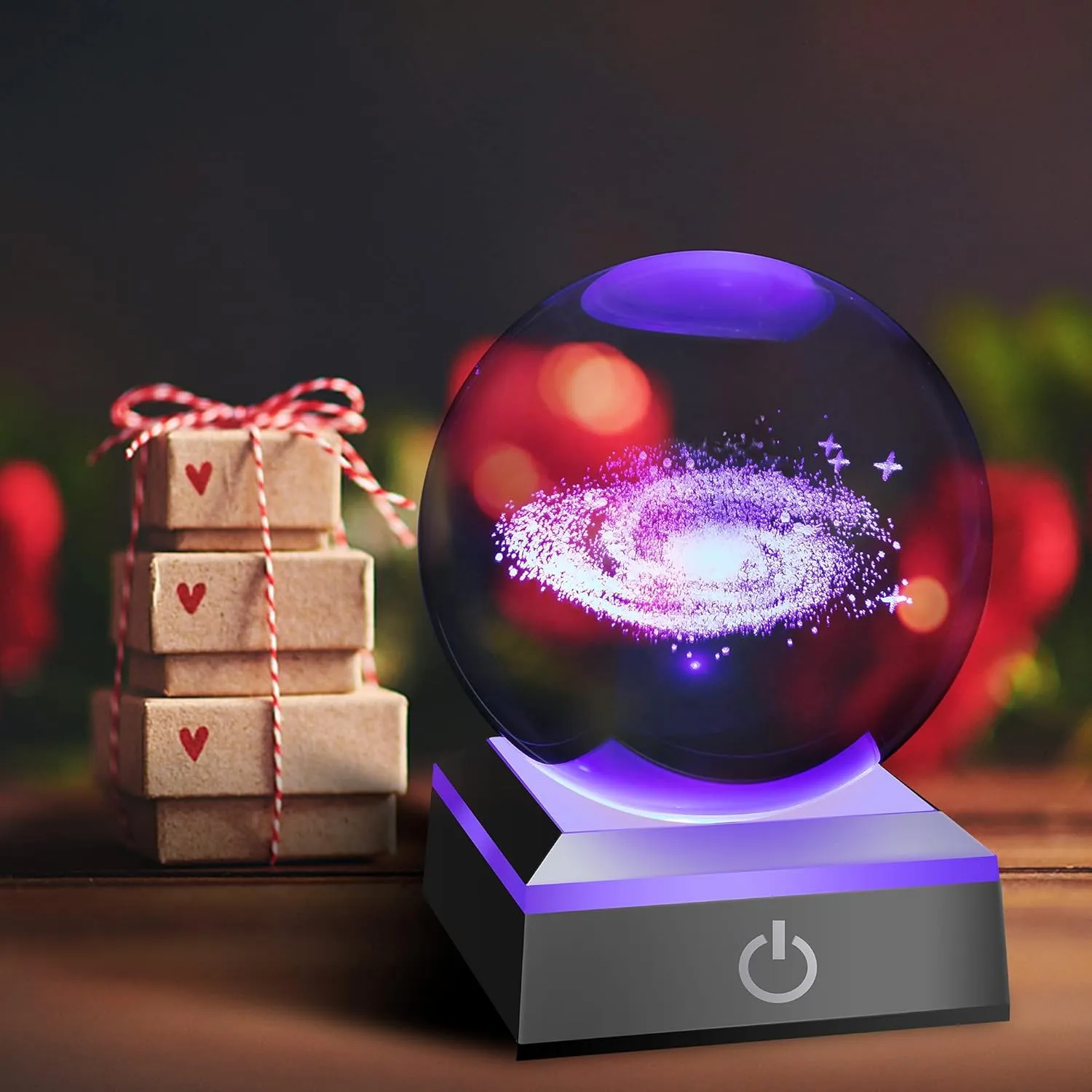 hochance 3D Galaxy Milk Way Crystal Ball Nightlight Multicolor Decolamp for Science Astronomy Space, for Boyfriends Husband Him,Presents for Fathers Kids Boys Birthday
