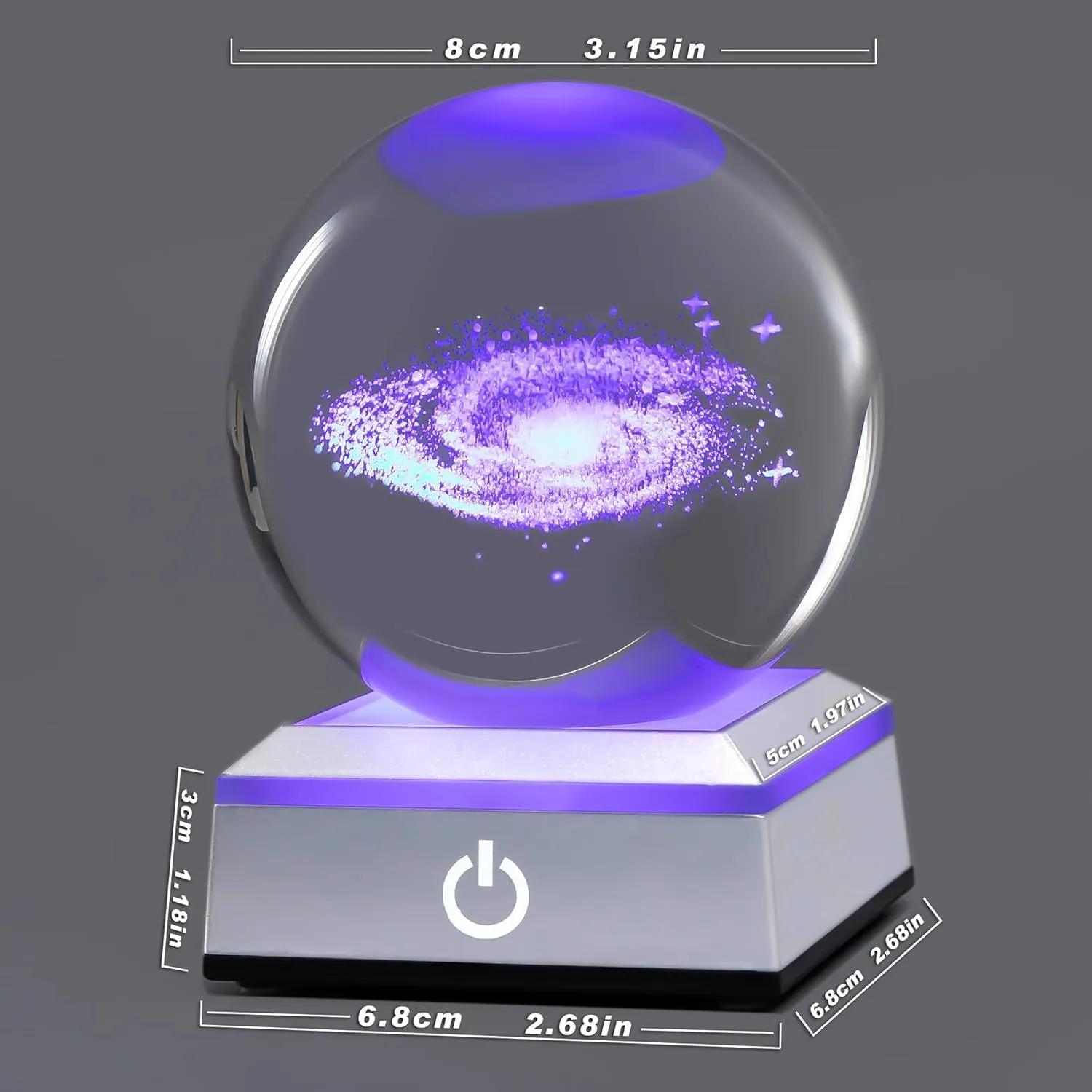 hochance 3D Galaxy Milk Way Crystal Ball Nightlight Multicolor Decolamp for Science Astronomy Space, for Boyfriends Husband Him,Presents for Fathers Kids Boys Birthday
