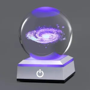 hochance 3D Galaxy Milk Way Crystal Ball Nightlight Multicolor Decolamp for Science Astronomy Space, for Boyfriends Husband Him,Presents for Fathers Kids Boys Birthday