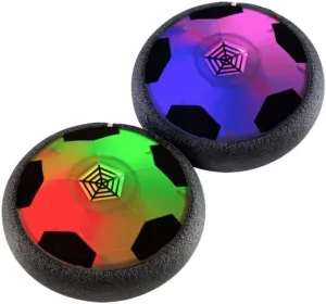 Hover Soccer Ball 2-Pack - Air Soccer Balls with LED Lights and Soft Bumpers for Safe Indoor Play - Kids Toys and Fun Gifts
