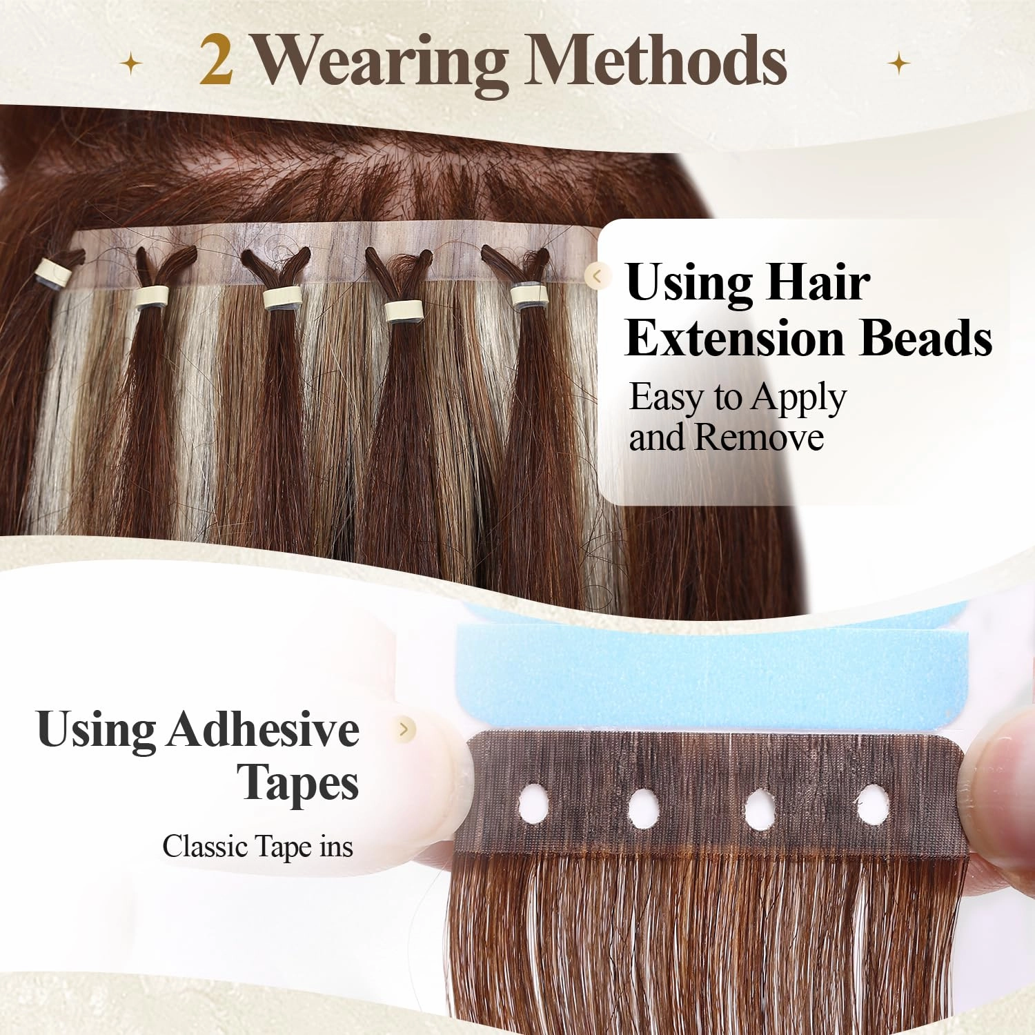 Human Hair Extensions T4/27 Highlight Honey Blonde Remy Human Hair Extensions with Holes Invisible PU Tape in Hair Extension Glueless Hair Extension for Women (35g 4Pcs,16 Inch)