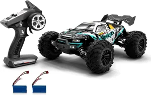 HXBER RC Car 2.4Ghz 70KM/H High Speed 1/16 Off Road RC Trucks Brushless Motor LED Light 4WD Vehicle Racing Climbing Car Gifts for Adults 2 Battery