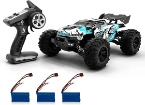 HXBER RC Car 2.4Ghz 70KM/H High Speed 1/16 Off Road RC Trucks Brushless Motor LED Light 4WD Vehicle Racing Climbing Car Gifts for Adults 3 Battery