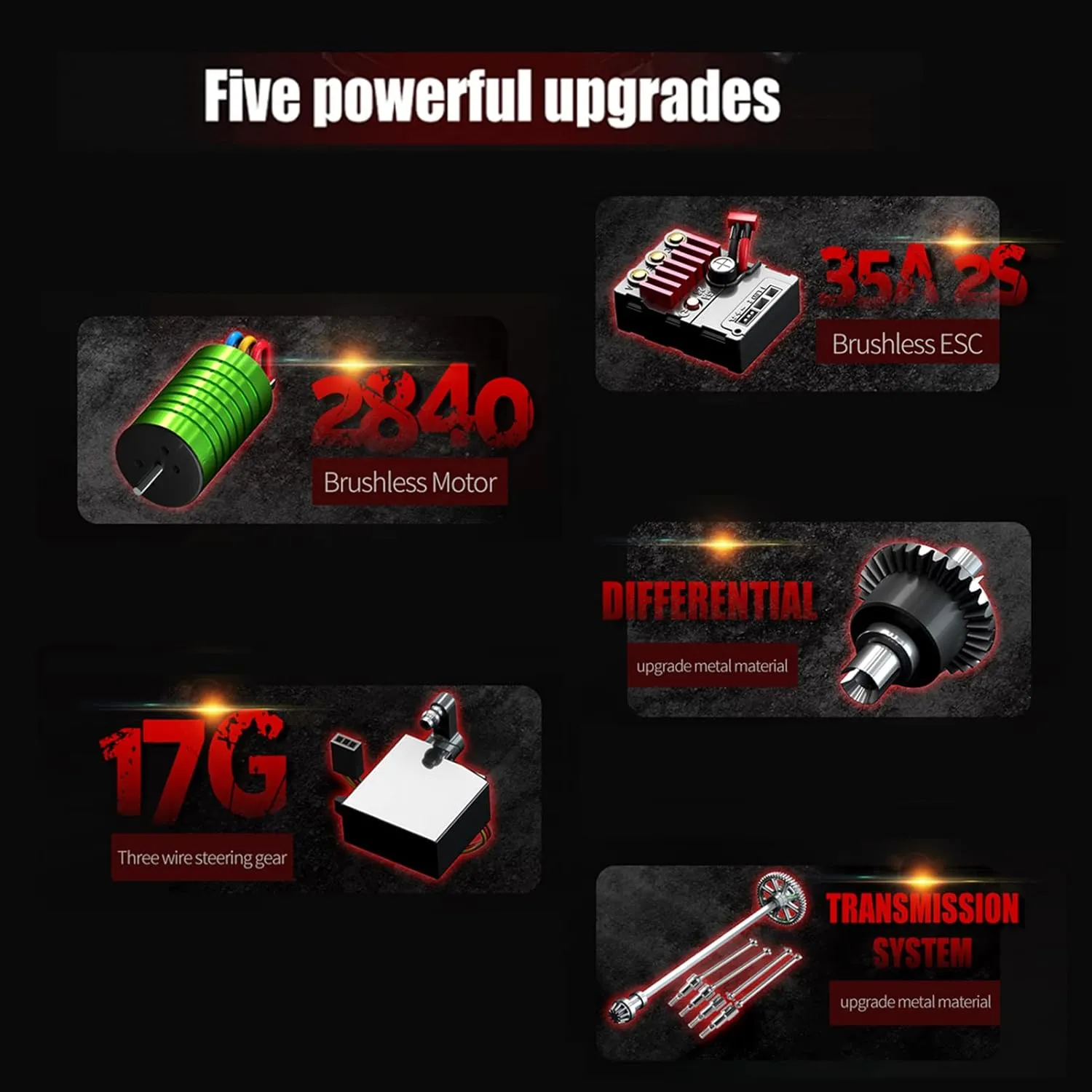 HXBER RC Car 2.4Ghz 70KM/H High Speed 1/16 Off Road RC Trucks Brushless Motor LED Light 4WD Vehicle Racing Climbing Car Gifts for Adults 3 Battery