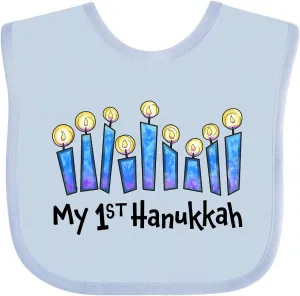 inktastic My First Hanukkah with Lit Candles Baby Bib