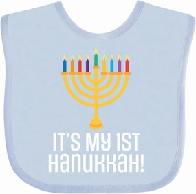inktastic 1st Hanukkah Menorah Childs Baby Bib