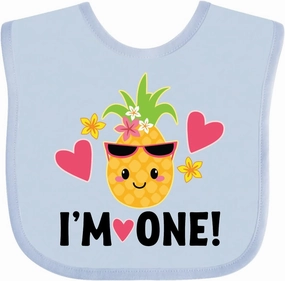 inktastic First Birthday Hawaiian Pineapple Baby Bib