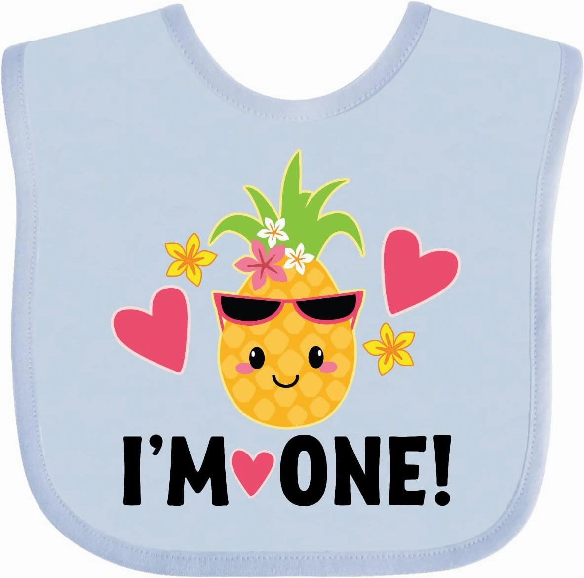 inktastic First Birthday Hawaiian Pineapple Baby Bib