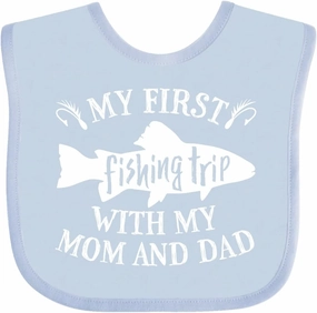 inktastic My First Fishing Trip with My Mom and Dad Baby Bib