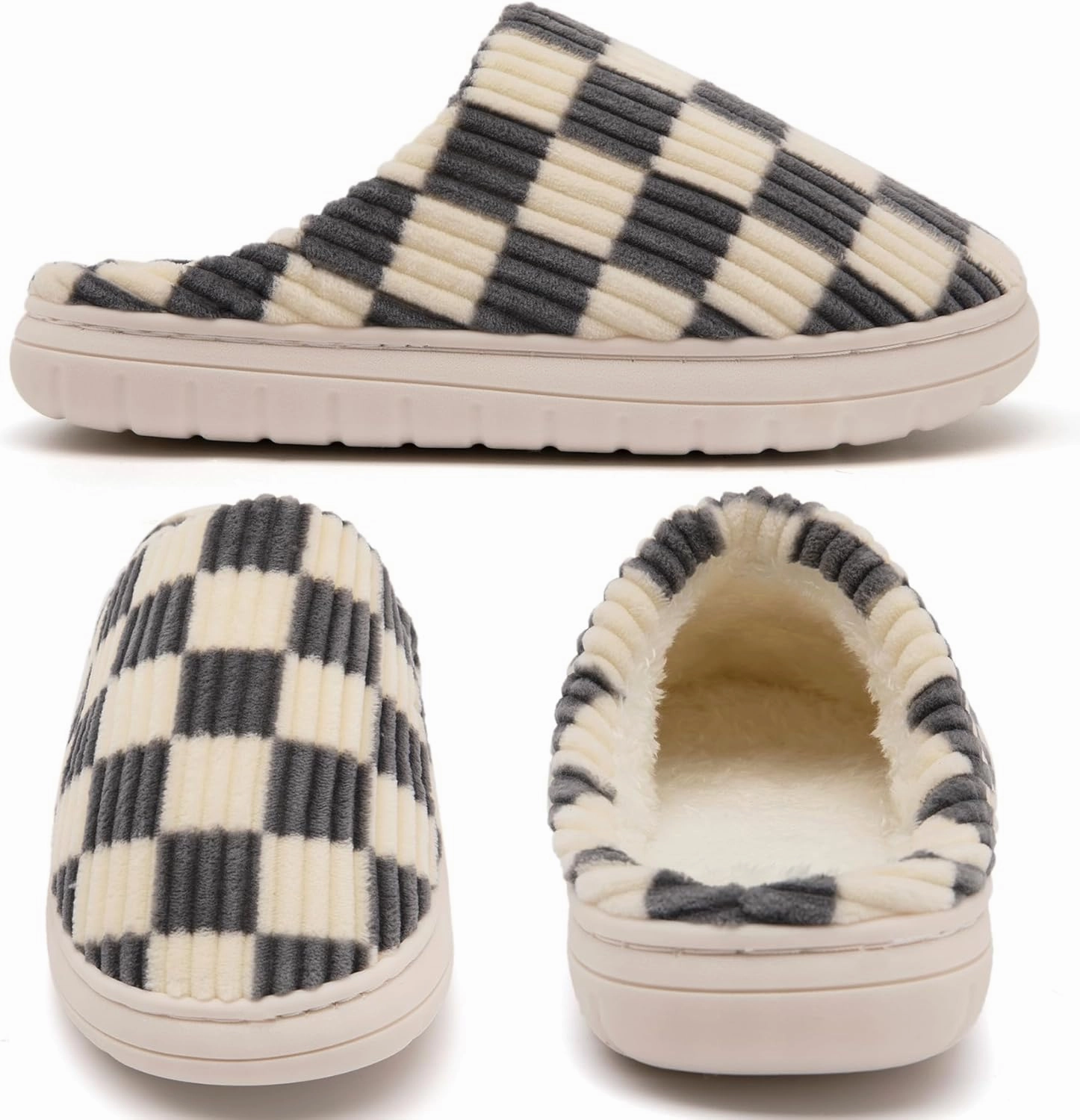 Jaeynow Fuzzy Slippers for Women Indoor,Unisex House Shoes Memory Foam Slippers for Men Winter Warm Plush Bedroom Shoes with Faux Fur Lining Comfy Trendy Gift Slippers