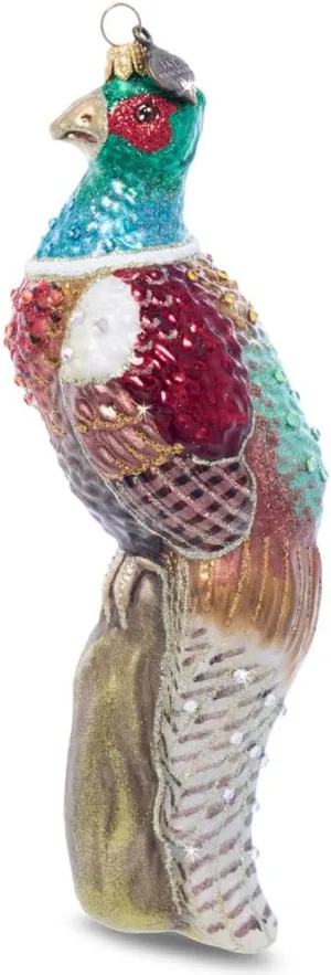 Jay Strongwater Pheasant Glass Ornament - SDH20104-250