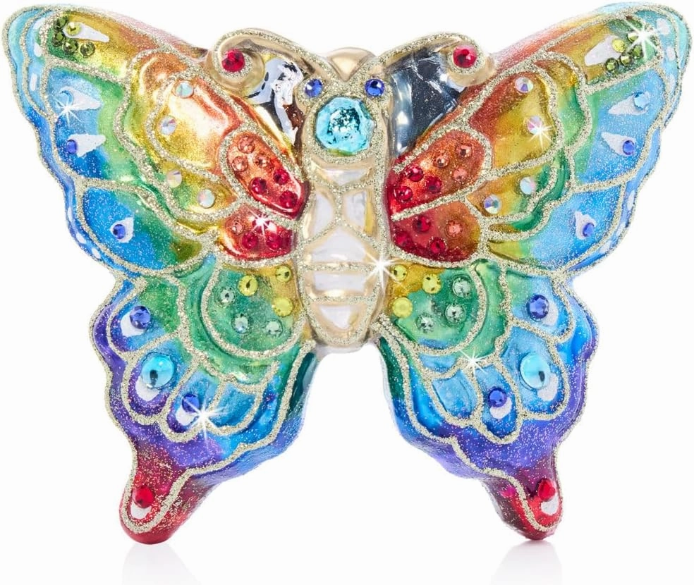 Jay Strongwater Rainbow Butterfly Glass Ornament - SDH20101-250