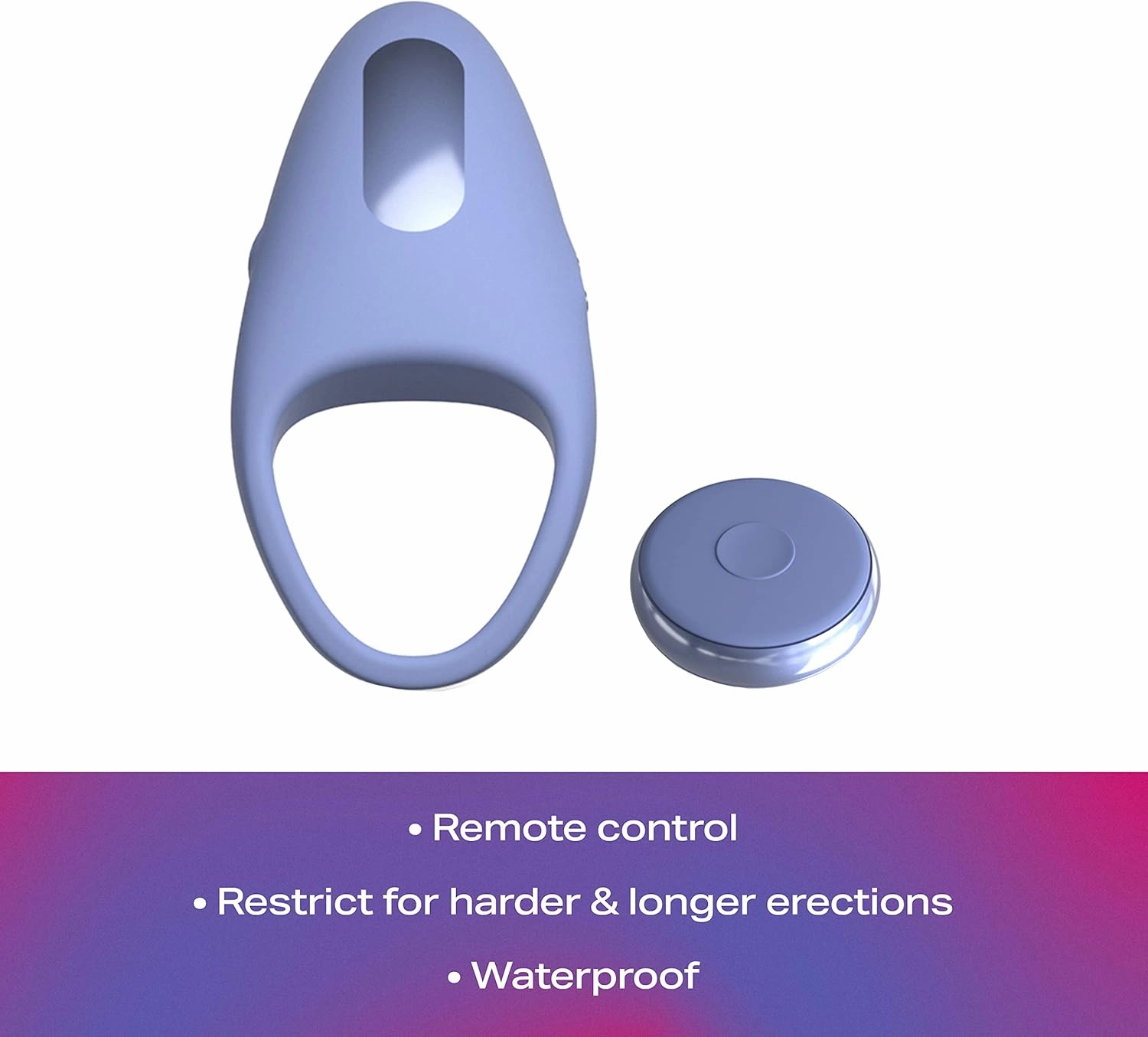 JIMMYJANE Tarvos - A Vibrating Silicone C-Ring, with 7 Intensifying Vibrational Modes and 3 Intensity Levels, for Men & Couples, Includes USB Charging Cord & Remote Control, Bath-Friendly Design
