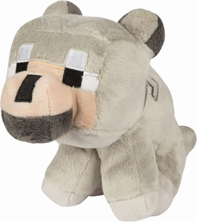 JINX Minecraft Baby Wolf Plush Stuffed Toy, Gray, 5" Tall