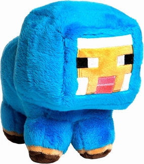 JINX Minecraft Blue Baby Sheep Plush Stuffed Toy (Blue, 7" Tall)
