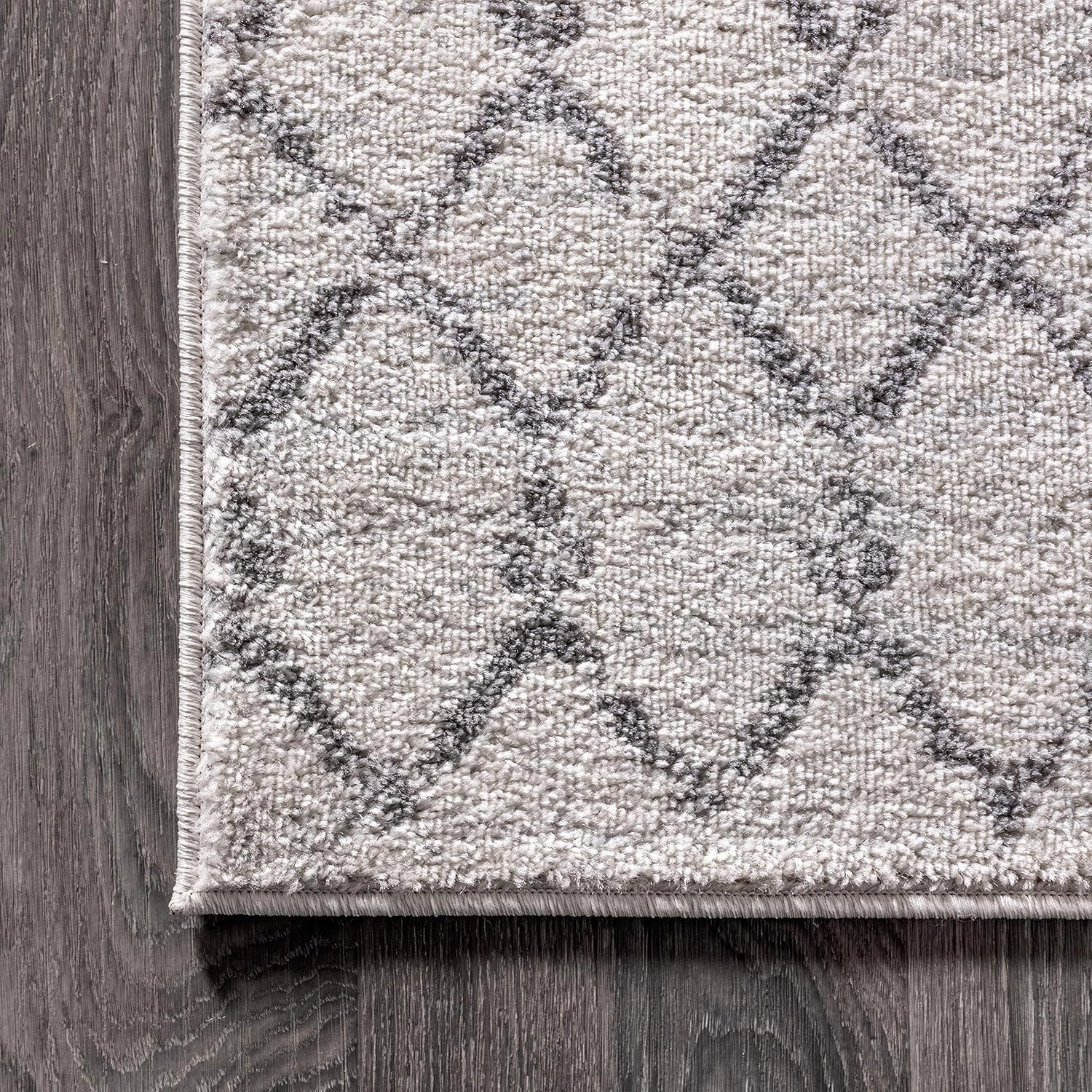 JONATHAN Y MOH101B-210 Moroccan Hype Boho Vintage Diamond 2 ft. x 10 ft Runner-Rug, Bohemian, Southwestern, Casual, Transitional, Pet Friendly, Non Shedding, Stain Resistant, Easy-Cleaning, Cream/Gray
