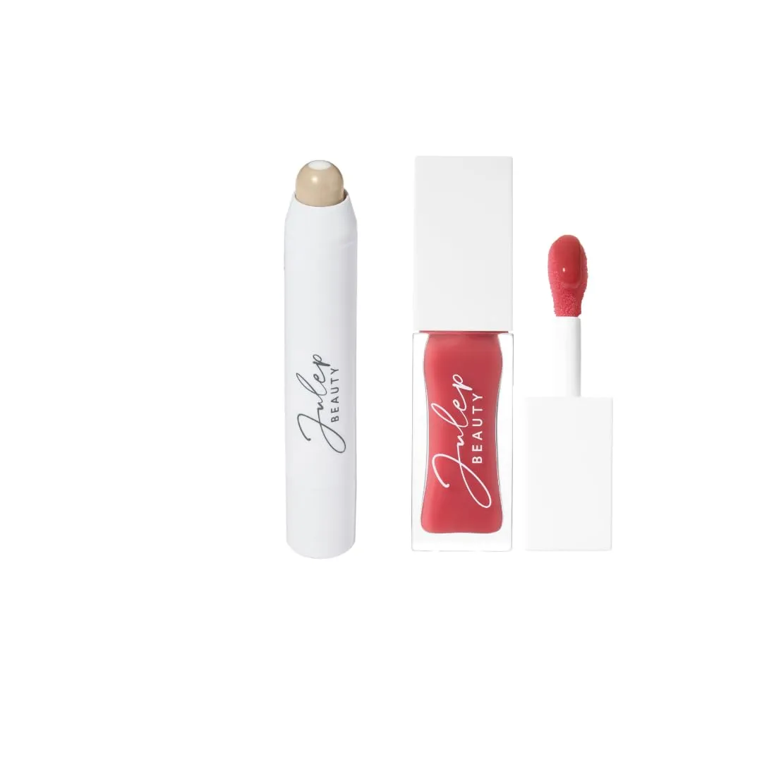 Julep So Plush Glossy Lip Oil   It’s Balm Lip Crayon Duo | Hydrating Lip Care with Nourishing Oils & Buttery Smooth Color | Sheer Pink Glossy Shine & Hydrating Clear Lip Balm | Vegan & Cruelty-Fre