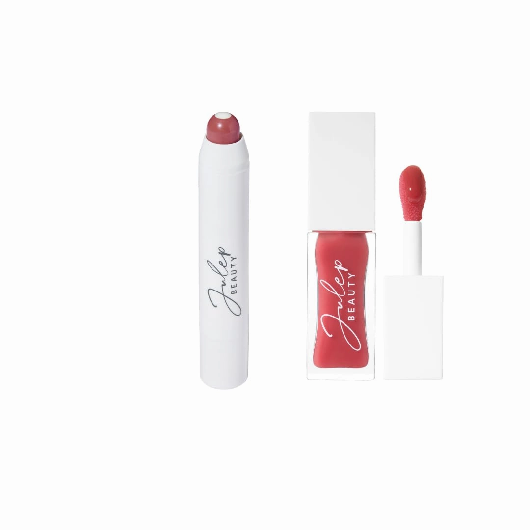 Julep So Plush Glossy Lip Oil   It’s Balm Lip Crayon Duo | Hydrating Lip Care with Nourishing Oils & Buttery Smooth Color | Sheer Pink Glossy Shine & Long-Lasting Rose Tint | Vegan & Cruelty-Free