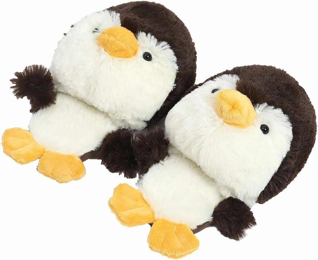 Kawaii Plush Duck Slippers Cute Novelty Warm Winter Teen Slippers Fun Adult Animal Slippers for Women Slides