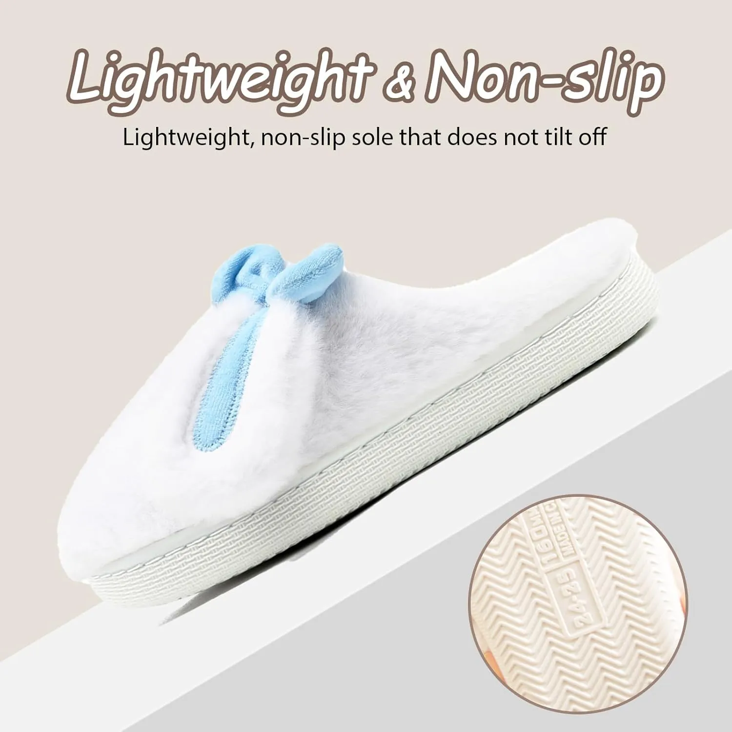 Kids Slippers Boys Girls Bunny Animal Slippers,Cute Bow Plush Funny Cartoon Rabbit Slippers,Comfy Fluffy Fuzzy Pillow Cloud Bedroom House Slippers Little/Big Kids