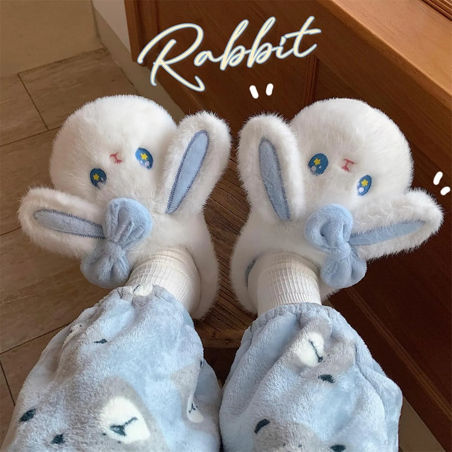 Kids Slippers Boys Girls Bunny Animal Slippers,Cute Bow Plush Funny Cartoon Rabbit Slippers,Comfy Fluffy Fuzzy Pillow Cloud Bedroom House Slippers Little/Big Kids
