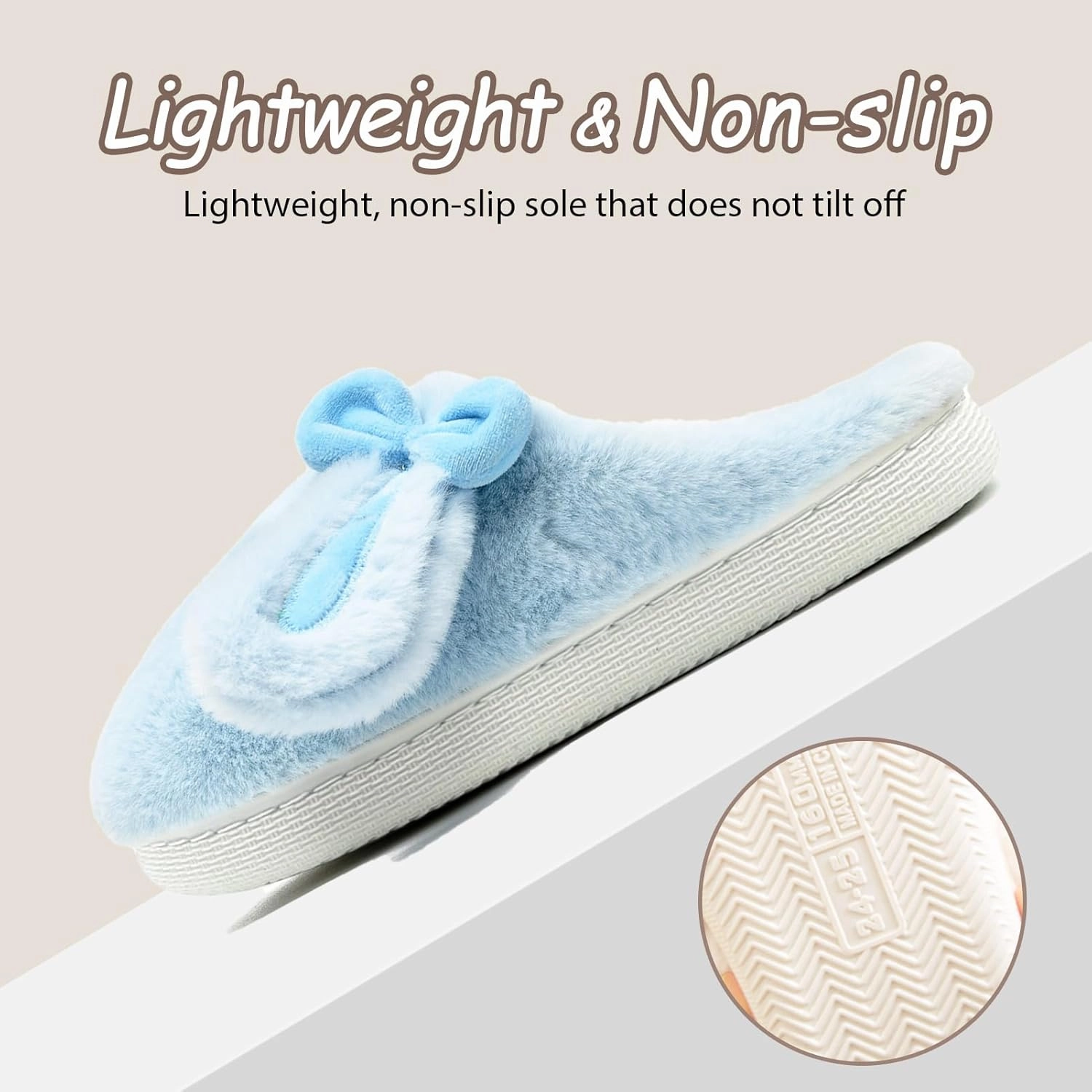 Kids Slippers Boys Girls Bunny Animal Slippers,Cute Bow Plush Funny Cartoon Rabbit Slippers,Comfy Fluffy Fuzzy Pillow Cloud Bedroom House Slippers Little/Big Kids