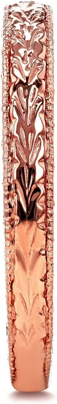 Kobelli Antique Style Engravings Wedding Band in 14k White Gold