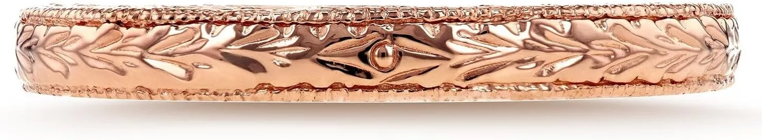 Kobelli Antique Style Engravings Wedding Band in 14k White Gold