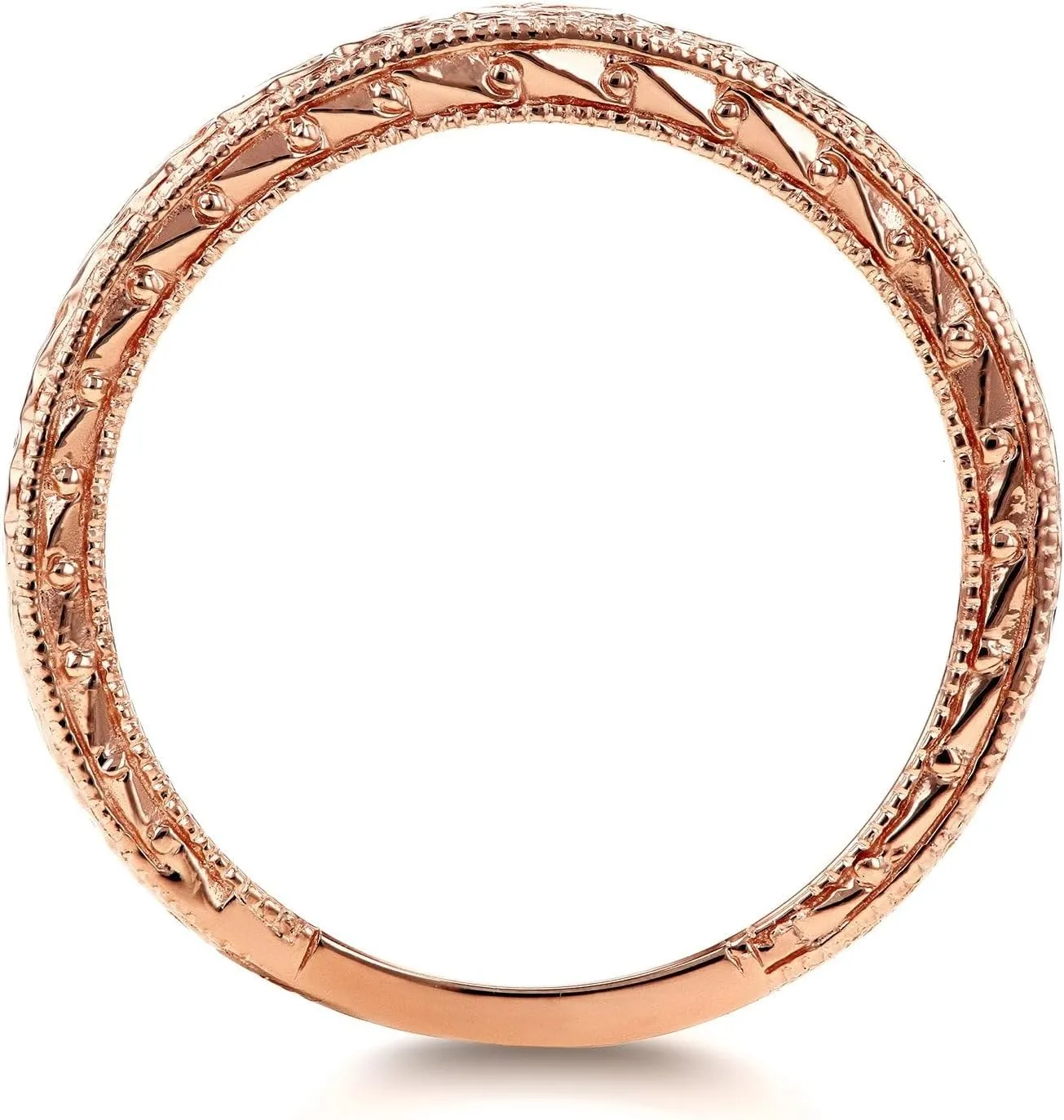 Kobelli Antique Style Engravings Wedding Band in 14k White Gold
