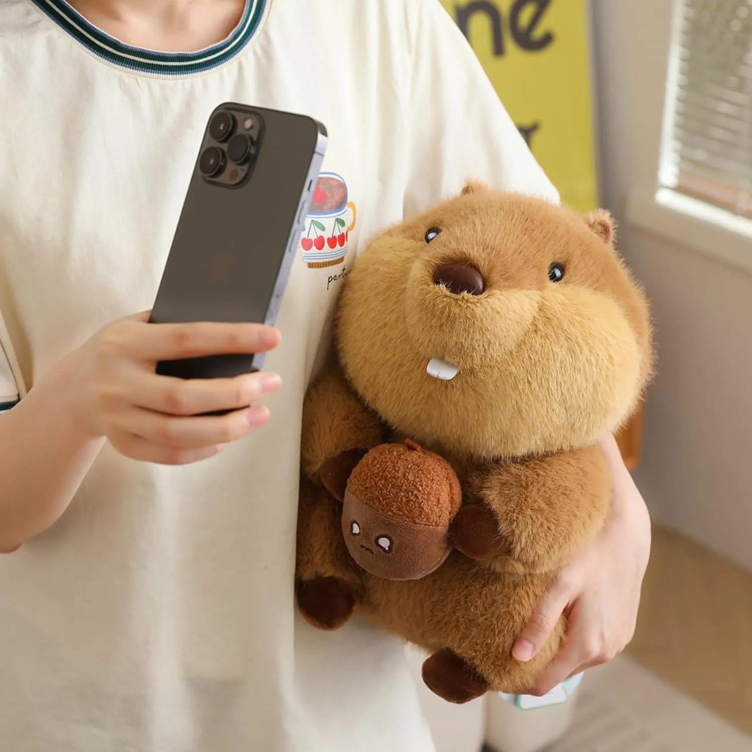 KUUDESOXX Cute Stuffed Animal, Penguin Plush Toy, a Cute and Comfortable Companion, Perfect as a Sweet Birthday (beaver-02)