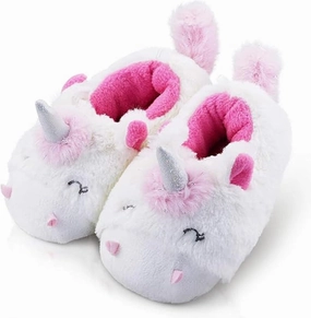 LA PLAGE Girls Unicorn Slippers for Toddler Kid Comfortable Wave-like Cozy Soft House Slippers for Toddler Girl