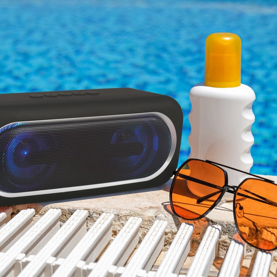 Laser Bluetooth TWS Groove Speaker - Black