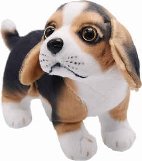 Lifelike Beagle Stuffed Animal Animated Plush Puppy Toy Doll Super Realistic Dogs Act Like Real Excellent Gifts for Kids Birthday Party Dog Collection 9 Inches (Beagle)