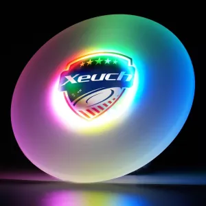 Light Up Flying Disc, 175g Glow Disc with 30 RGBs, 16 Lighting Modes, 4 Brightness, 600mAh Rechargeable Battery, Built-in Timer and Sensor for Competitive & Casual Play, Gift for Men/Boys/Teens