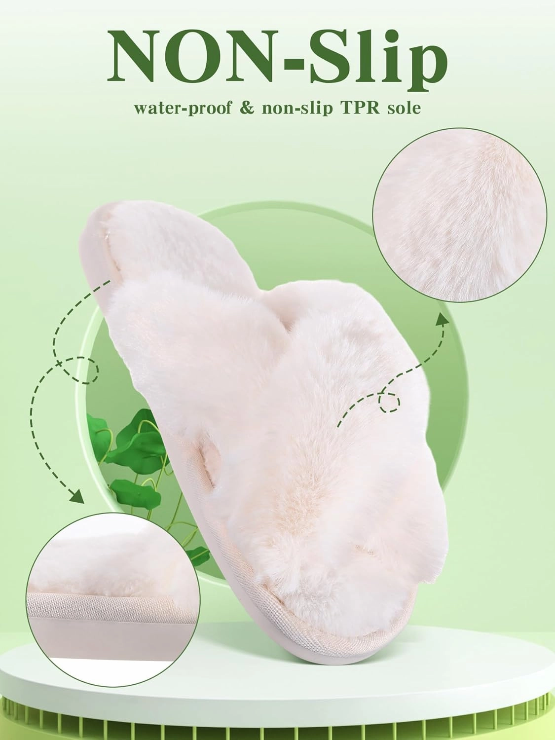 Liitrsh 8 Pairs Women's Cross Band Slippers Fuzzy House Slippers Plush Furry Bridesmaid Shoes Open Toe Soft Comfy Warm House Shoes for Women