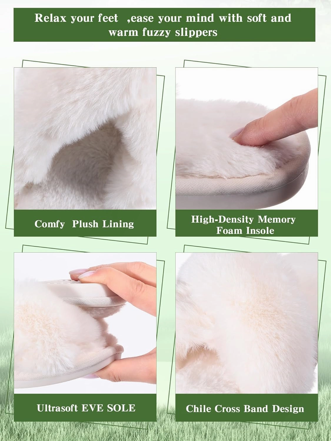 Liitrsh 8 Pairs Women's Cross Band Slippers Fuzzy House Slippers Plush Furry Bridesmaid Shoes Open Toe Soft Comfy Warm House Shoes for Women