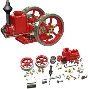 LOCHE HM-01 Engine Model Kit, 7.0CC Engine 4-Stroke Horizontal Hit and Miss Engine Kits, Engine Model Physics Science Engine Set for Adults (KIT Version)