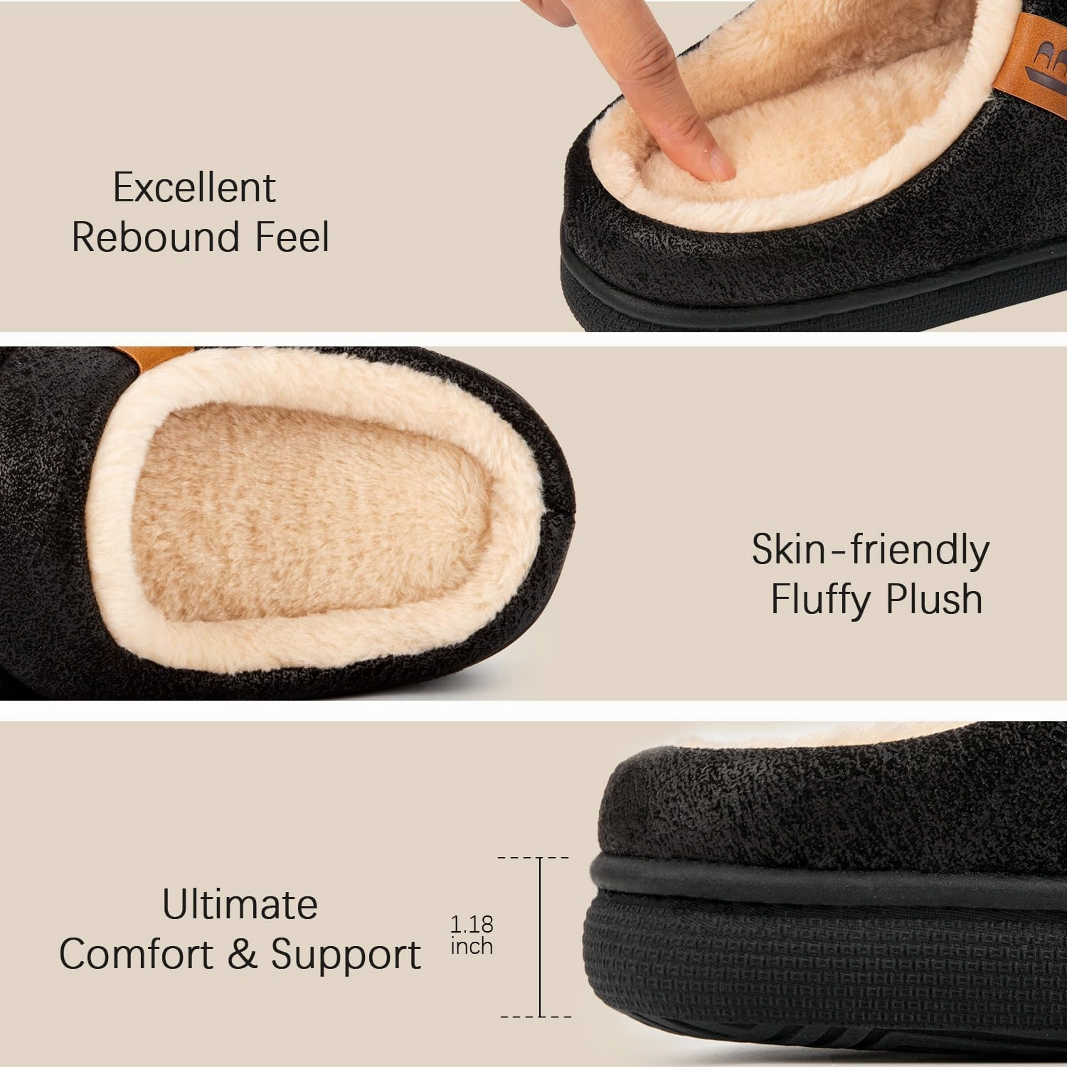 LongBay Women's House Slippers Microsuede Ultra-Soft Lightweight Memory Foam Warm Fuzzy Sherpa Bedroom Indoor Shoes