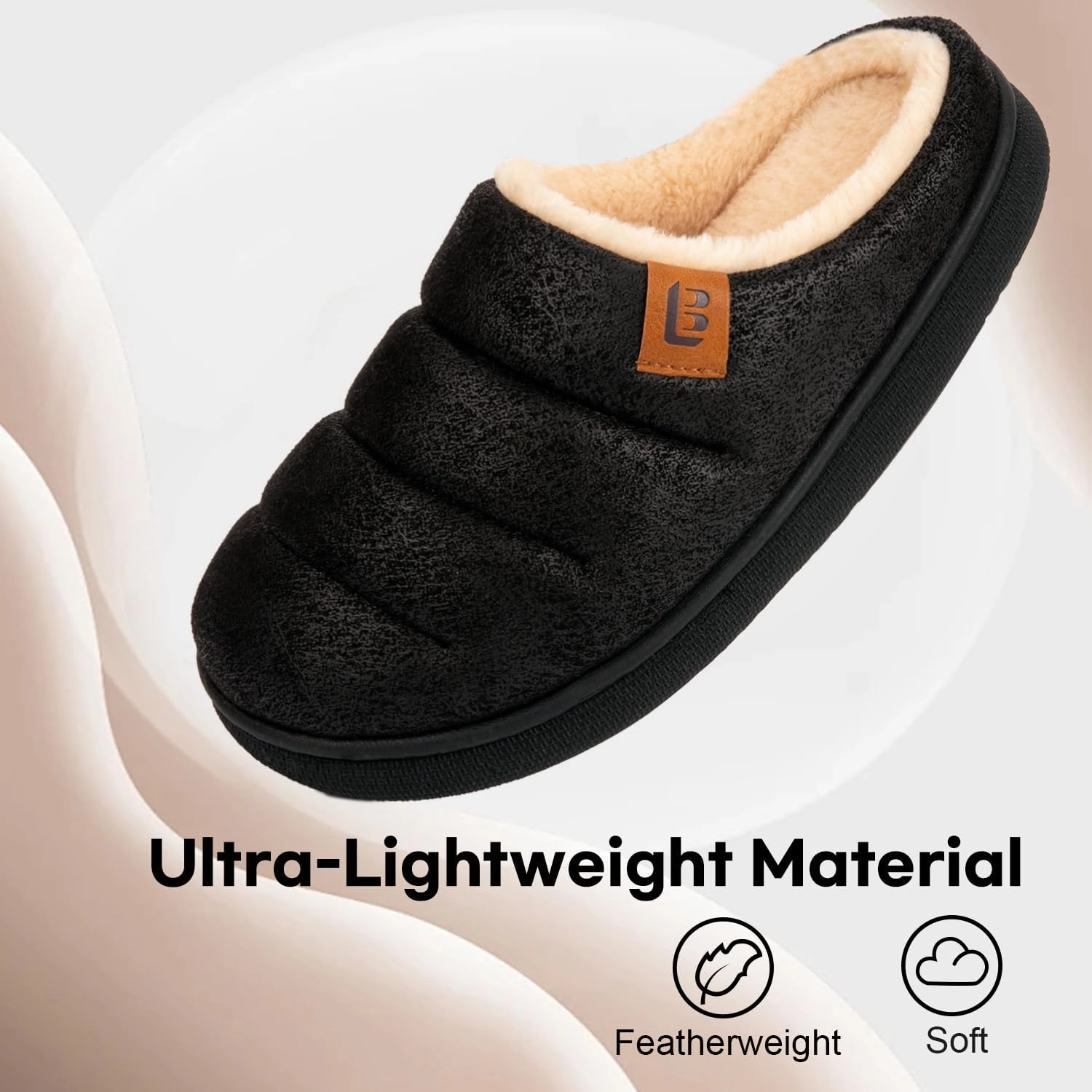 LongBay Women's House Slippers Microsuede Ultra-Soft Lightweight Memory Foam Warm Fuzzy Sherpa Bedroom Indoor Shoes