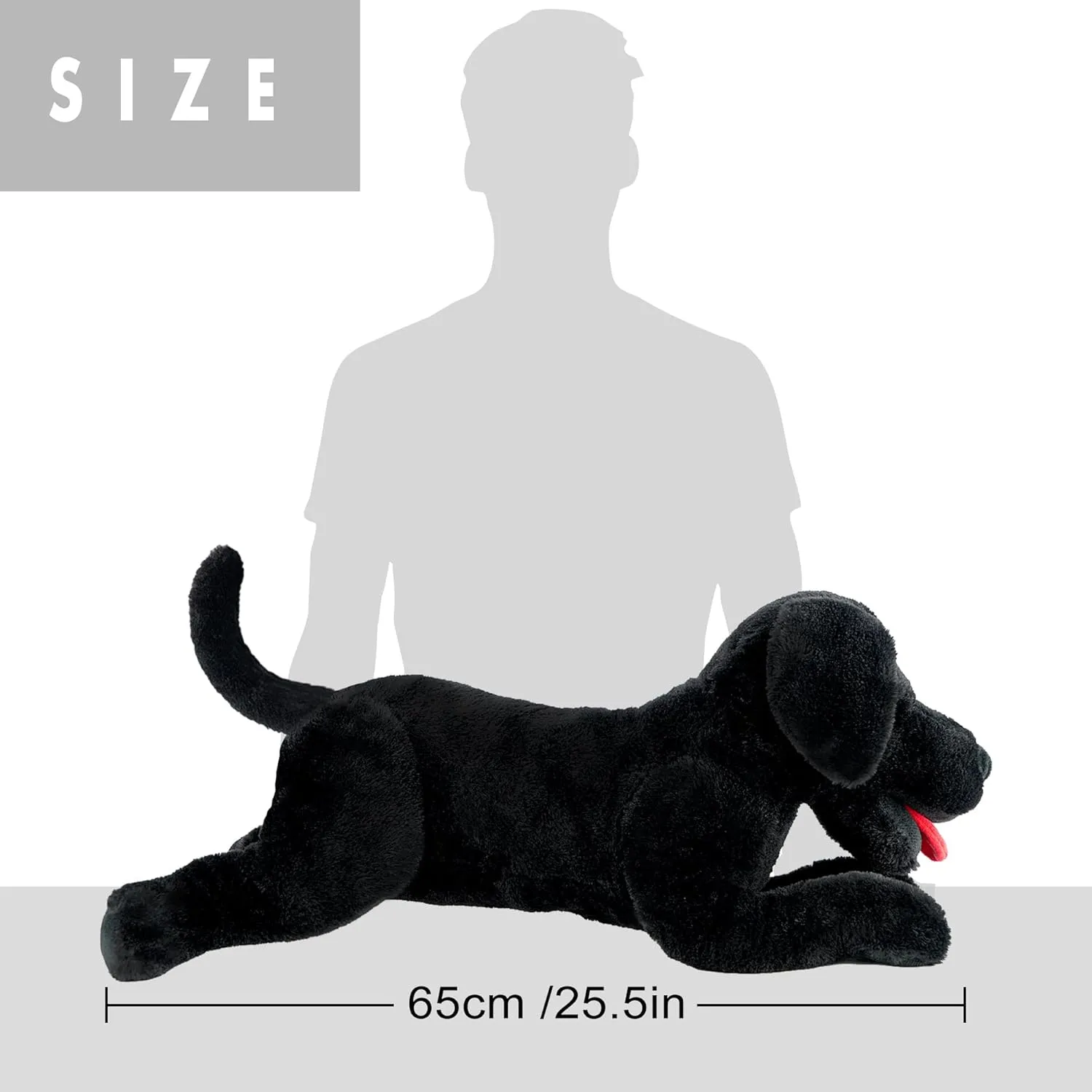 LotFancy Dog Stuffed Animal, 26 inch Black Lab Plush Dog, Realistic Stuffed Dog, Puppy Plush Toy for Kids