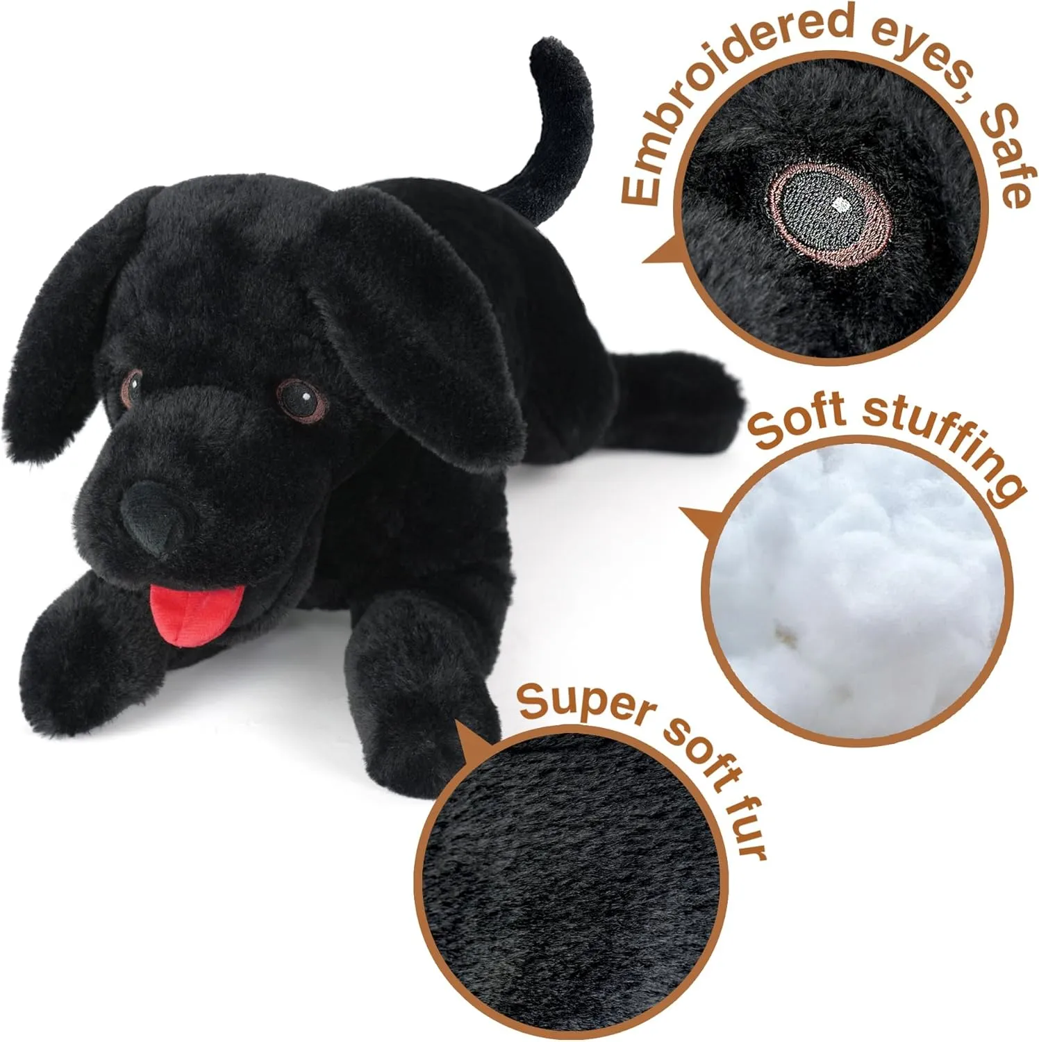 LotFancy Dog Stuffed Animal, 26 inch Black Lab Plush Dog, Realistic Stuffed Dog, Puppy Plush Toy for Kids