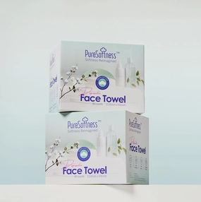 Luxuriously Soft Disposable Face Towel, 100% Cotton, Extra Large 12" x 10" Ultra Soft Dry Wipe for Face Wash, Makeup Remover, Bio-Based Towelette for Sensitive Skin 160 Count (2 Pack)