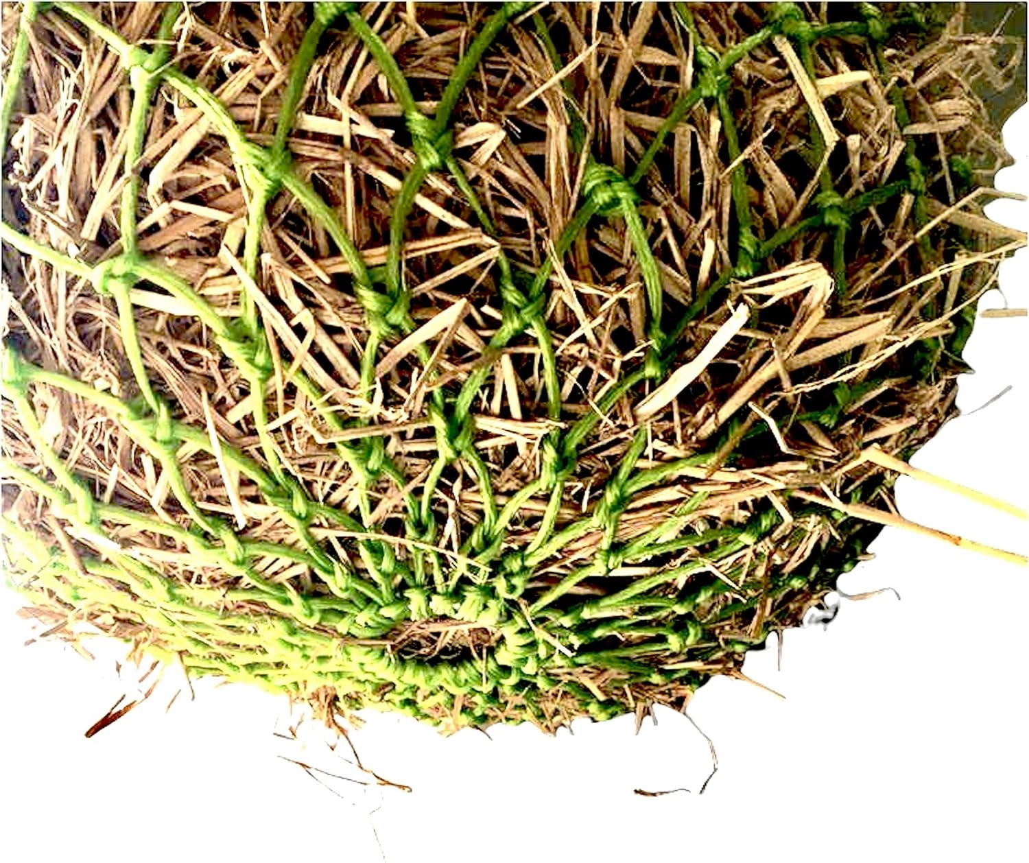 Majestic Ally 1.25”x1.25” Holes Ultra Slow Feed 40” Very Sturdy Hay Net with Bottom Ring for Goat, Sheep, Simulate Grazing and Reduces Waste (Purple)