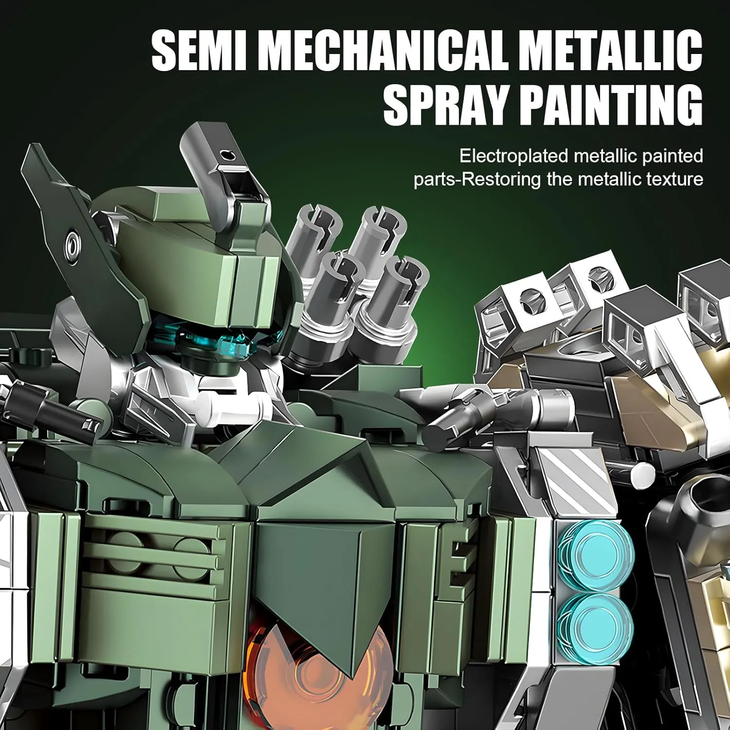 Mech Building Blocks Set for Adults，Motorized Robot Model Building Kit with Multiple Weapons, Hard Core Industrial Style Collectible Gifts for Man Boys Ages 12  (1403 PCS)