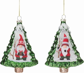 Melrose International Gnome Pine Tree Ornament (Set of 12)