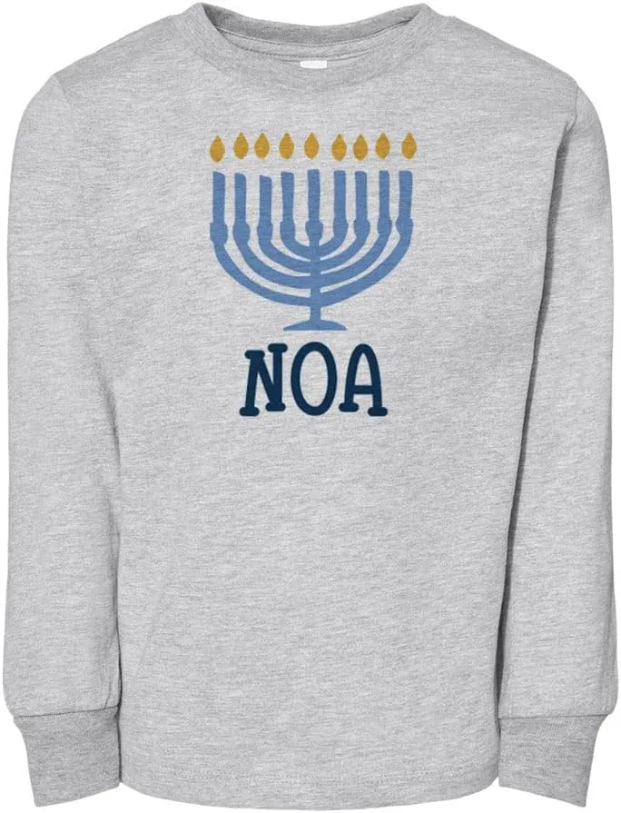 Menorah Noa Toddler Kids Long Sleeve T-Shirt